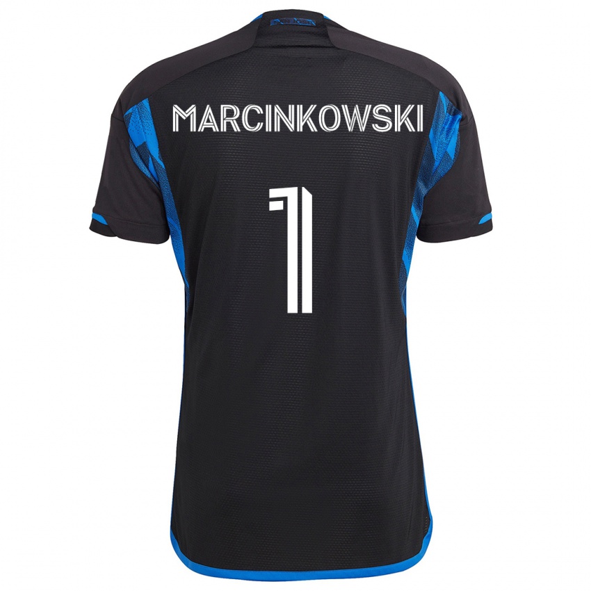 Kinder Jt Marcinkowski #1 Blau Schwarz Heimtrikot Trikot 2024/25 T-Shirt