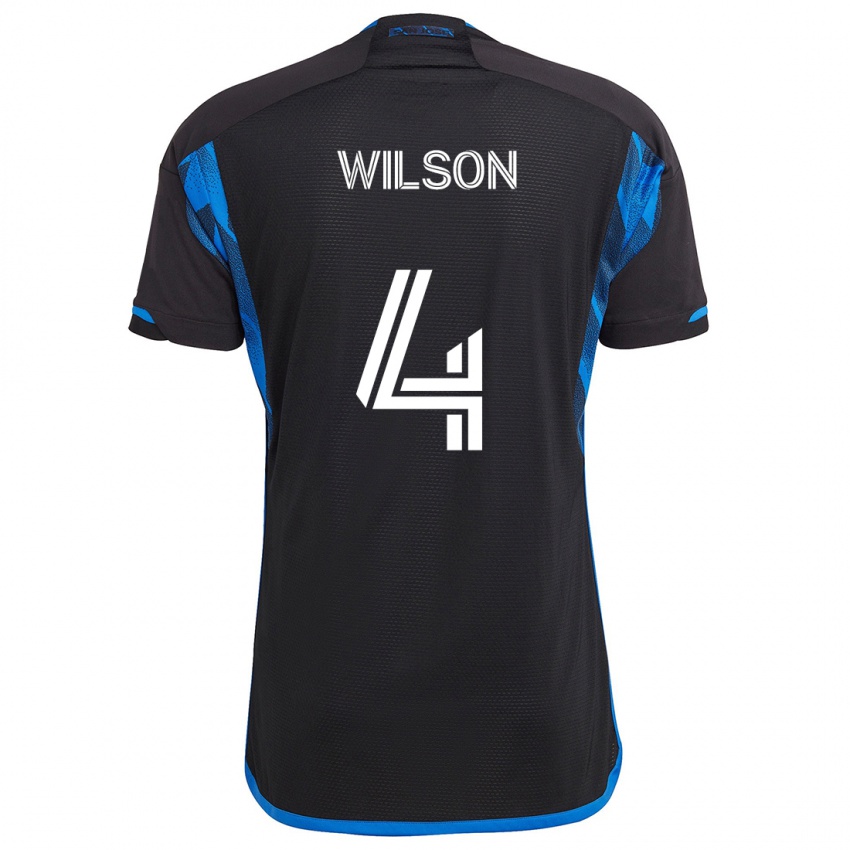 Kinder Bruno Wilson #4 Blau Schwarz Heimtrikot Trikot 2024/25 T-Shirt