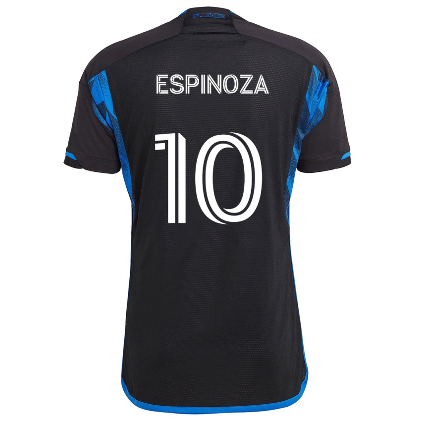 Kinder Cristian Espinoza #10 Blau Schwarz Heimtrikot Trikot 2024/25 T-Shirt