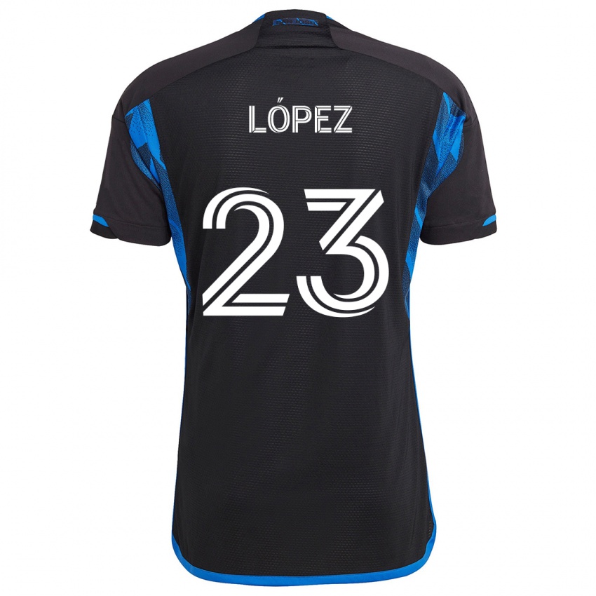 Kinder Hernán López #23 Blau Schwarz Heimtrikot Trikot 2024/25 T-Shirt