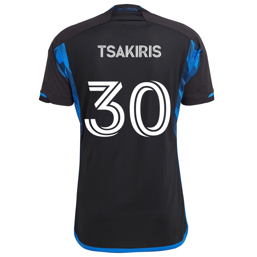 Kinder Niko Tsakiris #30 Blau Schwarz Heimtrikot Trikot 2024/25 T-Shirt