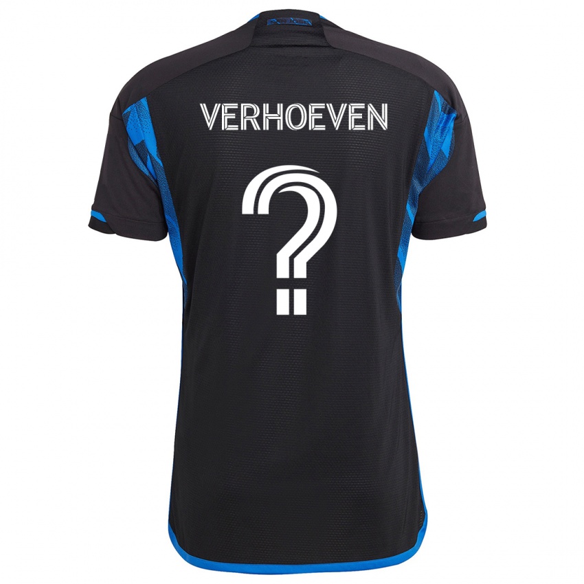 Kinder Oscar Verhoeven #0 Blau Schwarz Heimtrikot Trikot 2024/25 T-Shirt