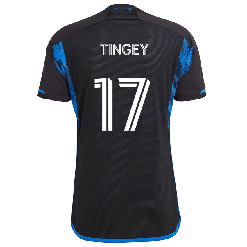 Kinder Keegan Tingey #17 Blau Schwarz Heimtrikot Trikot 2024/25 T-Shirt