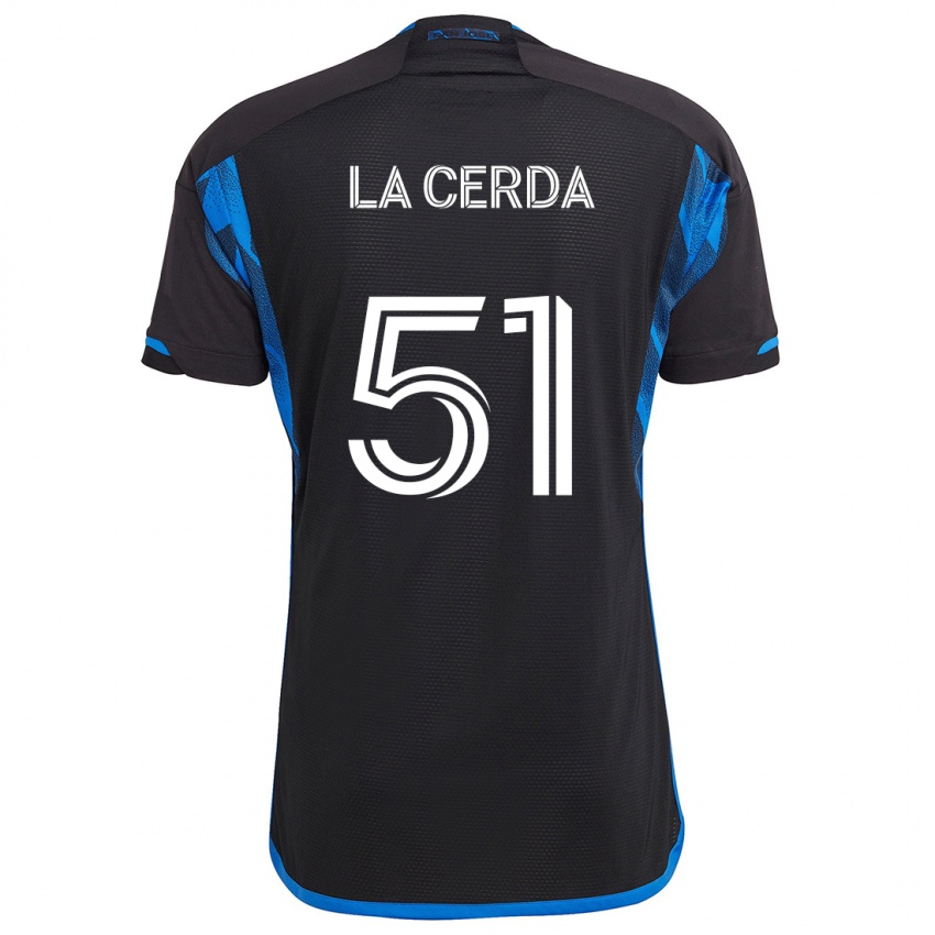 Kinder Eric De La Cerda #51 Blau Schwarz Heimtrikot Trikot 2024/25 T-Shirt