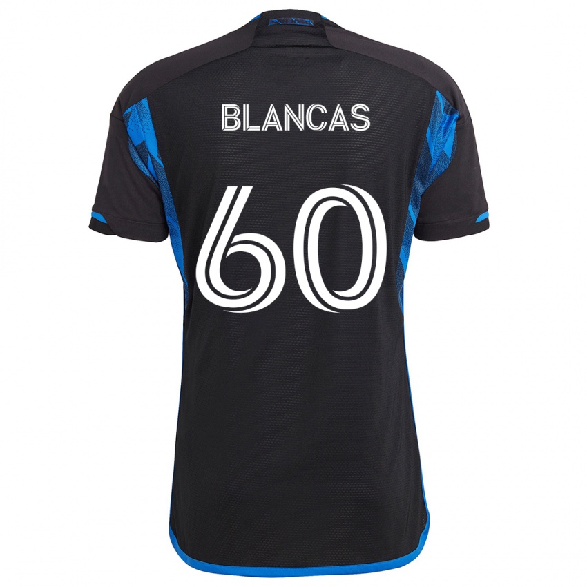 Kinder Eduardo Blancas #60 Blau Schwarz Heimtrikot Trikot 2024/25 T-Shirt