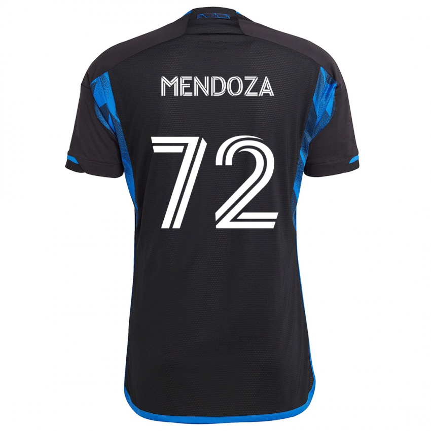 Kinder Edwyn Mendoza #72 Blau Schwarz Heimtrikot Trikot 2024/25 T-Shirt