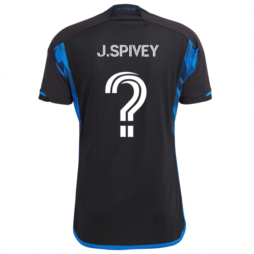 Kinder Jermaine Spivey #0 Blau Schwarz Heimtrikot Trikot 2024/25 T-Shirt