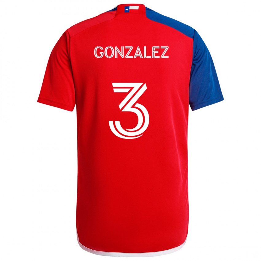 Kinder Omar González #3 Blau Rot Heimtrikot Trikot 2024/25 T-Shirt