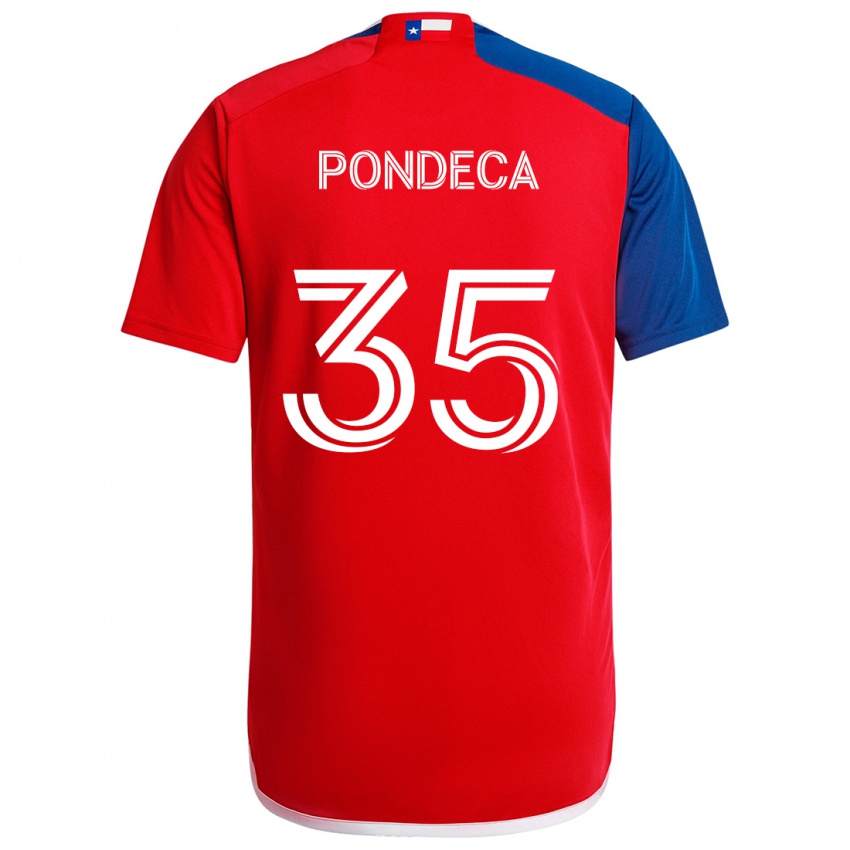 Kinder Tomas Pondeca #35 Blau Rot Heimtrikot Trikot 2024/25 T-Shirt