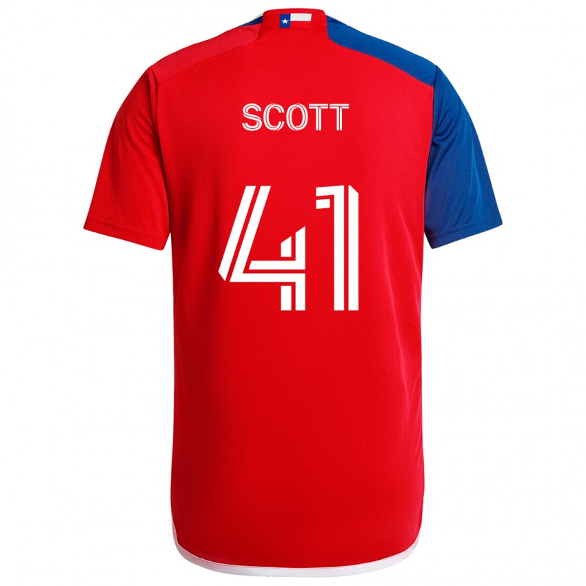 Kinder Tarik Scott #41 Blau Rot Heimtrikot Trikot 2024/25 T-Shirt