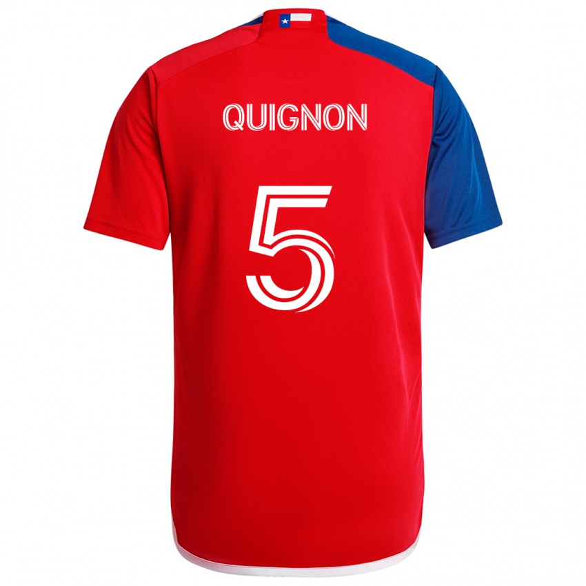 Kinder Facundo Quignón #5 Blau Rot Heimtrikot Trikot 2024/25 T-Shirt