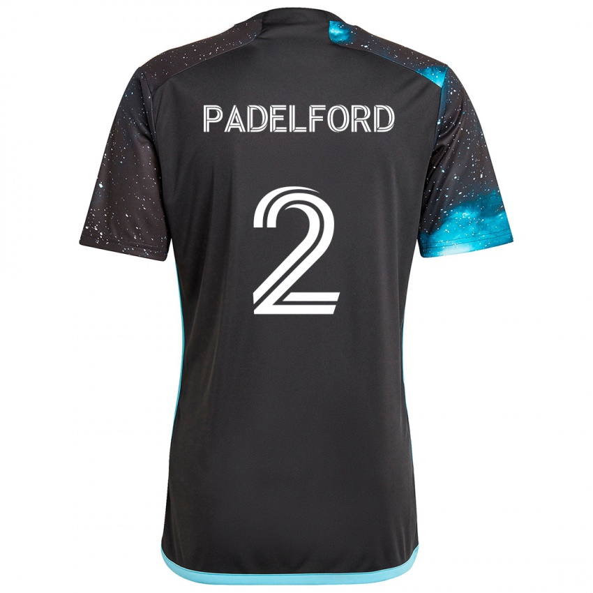 Kinder Devin Padelford #2 Schwarz Blau Heimtrikot Trikot 2024/25 T-Shirt