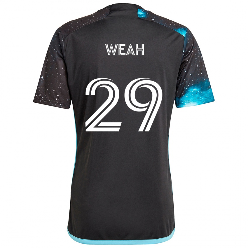 Kinder Patrick Weah #29 Schwarz Blau Heimtrikot Trikot 2024/25 T-Shirt