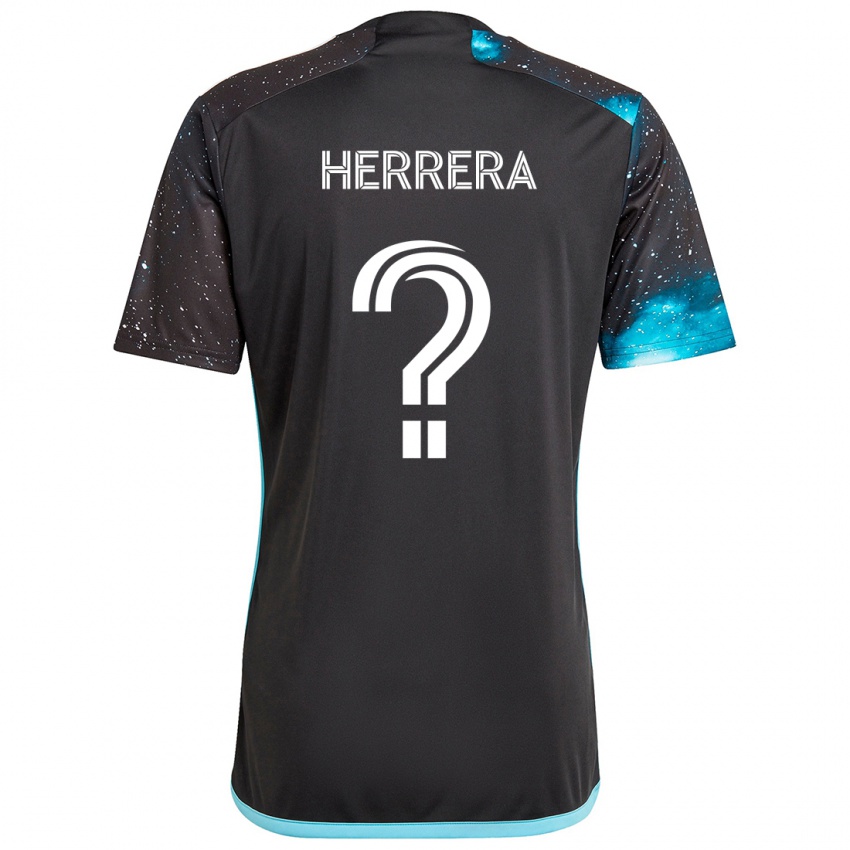 Kinder Oscar Herrera #0 Schwarz Blau Heimtrikot Trikot 2024/25 T-Shirt