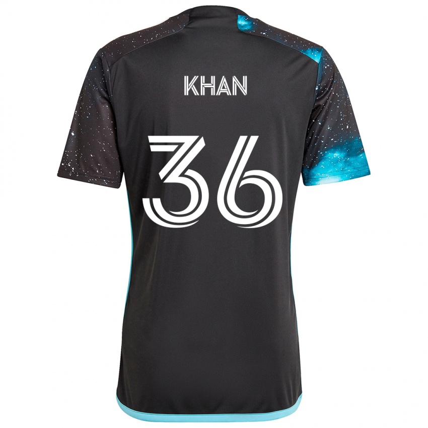 Kinder Molik Khan #36 Schwarz Blau Heimtrikot Trikot 2024/25 T-Shirt