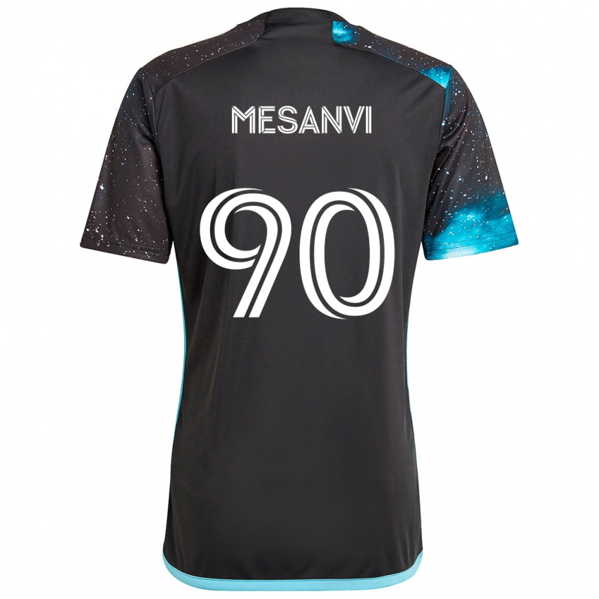 Kinder Loïc Mesanvi #90 Schwarz Blau Heimtrikot Trikot 2024/25 T-Shirt