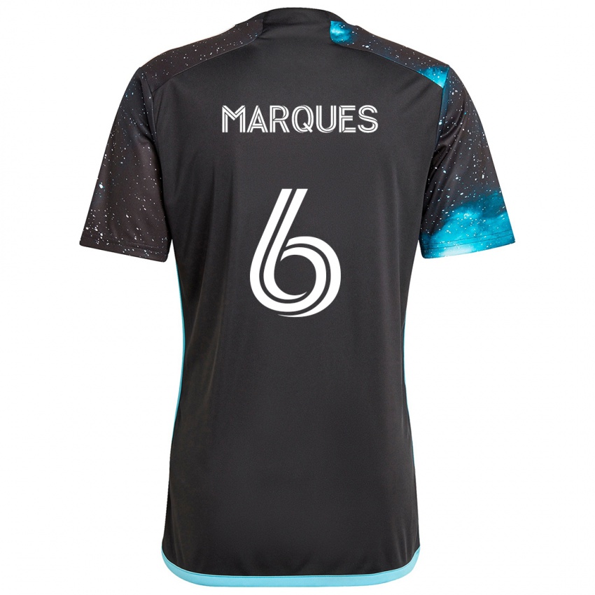 Kinder Mikael Marqués #6 Schwarz Blau Heimtrikot Trikot 2024/25 T-Shirt