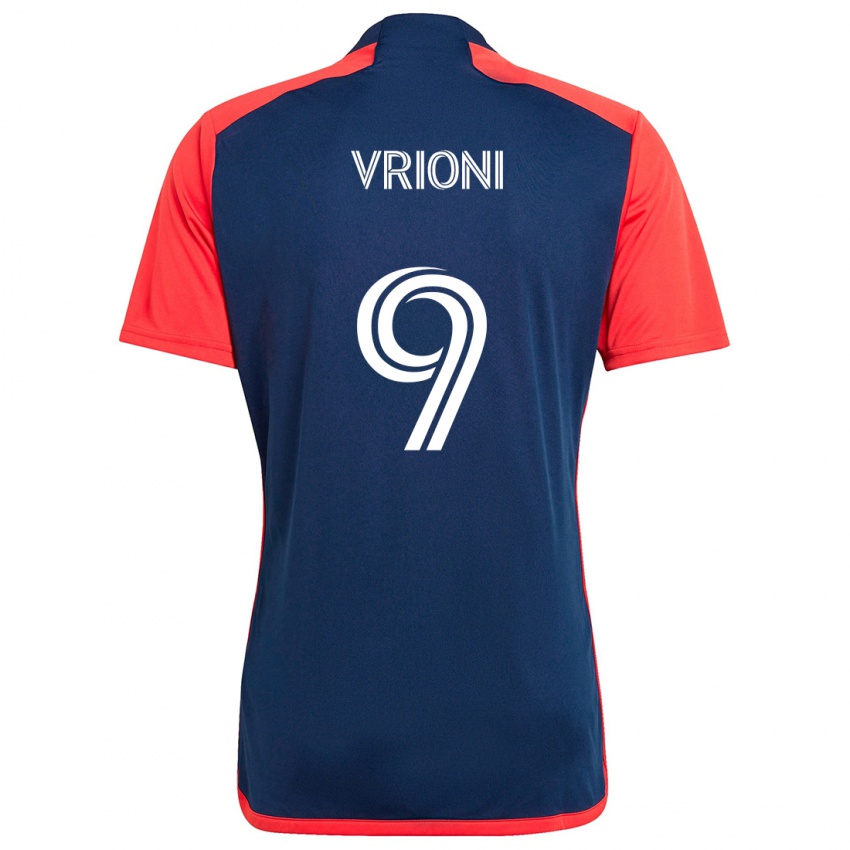 Kinder Giacomo Vrioni #9 Blau Rot Heimtrikot Trikot 2024/25 T-Shirt