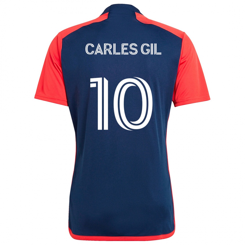 Kinder Carles Gil #10 Blau Rot Heimtrikot Trikot 2024/25 T-Shirt