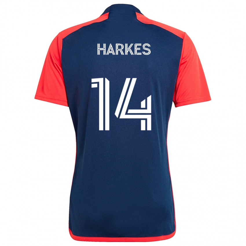 Kinder Ian Harkes #14 Blau Rot Heimtrikot Trikot 2024/25 T-Shirt