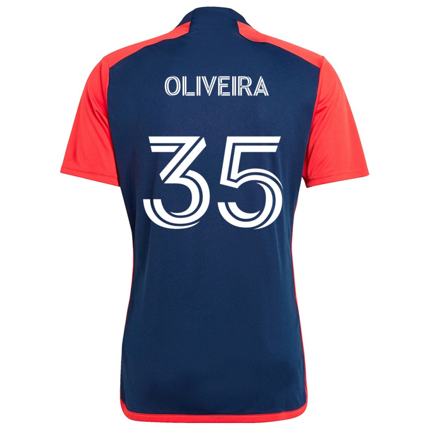 Kinder Cristiano Oliveira #35 Blau Rot Heimtrikot Trikot 2024/25 T-Shirt