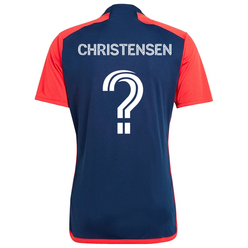 Kinder Kevin Christensen #0 Blau Rot Heimtrikot Trikot 2024/25 T-Shirt