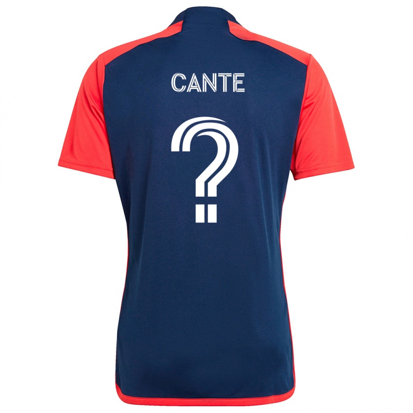 Kinder Jonathan Cante #0 Blau Rot Heimtrikot Trikot 2024/25 T-Shirt