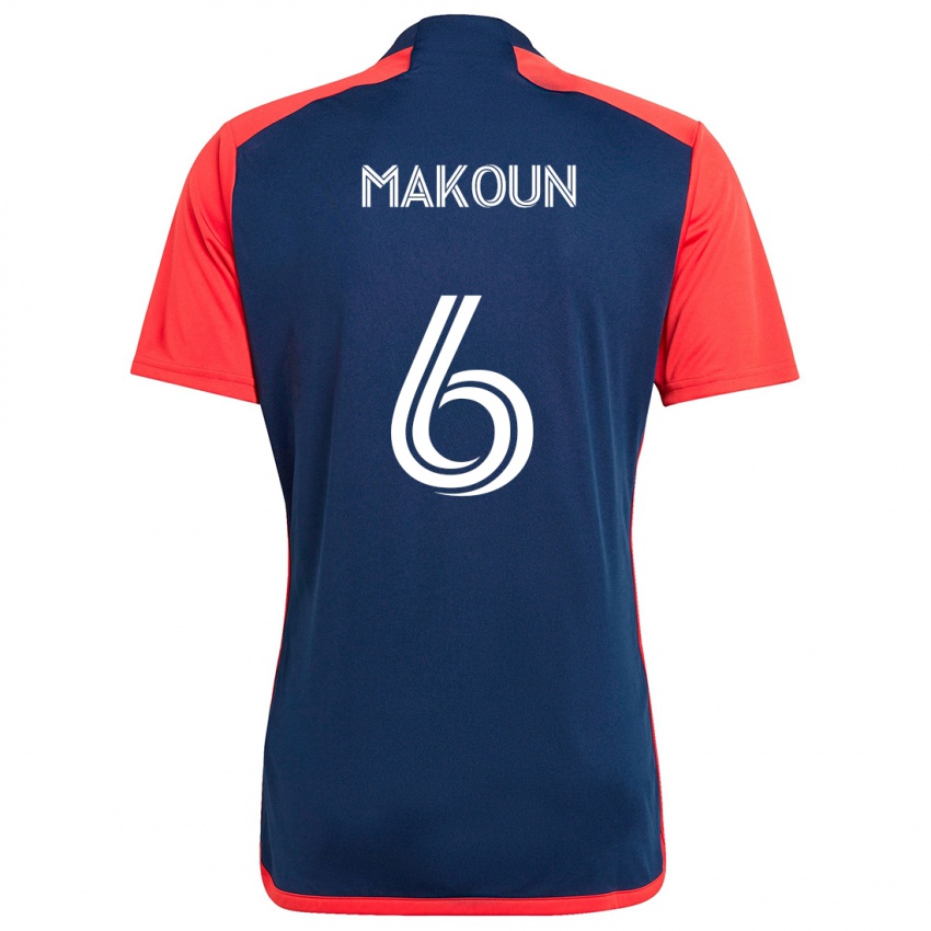 Kinder Christian Makoun #6 Blau Rot Heimtrikot Trikot 2024/25 T-Shirt