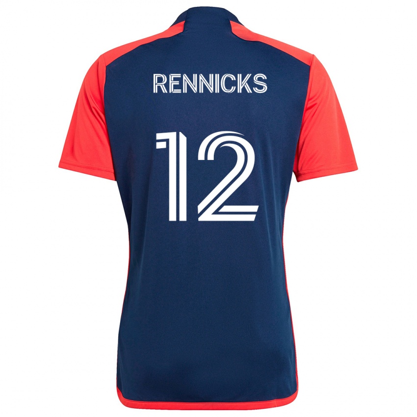 Kinder Justin Rennicks #12 Blau Rot Heimtrikot Trikot 2024/25 T-Shirt