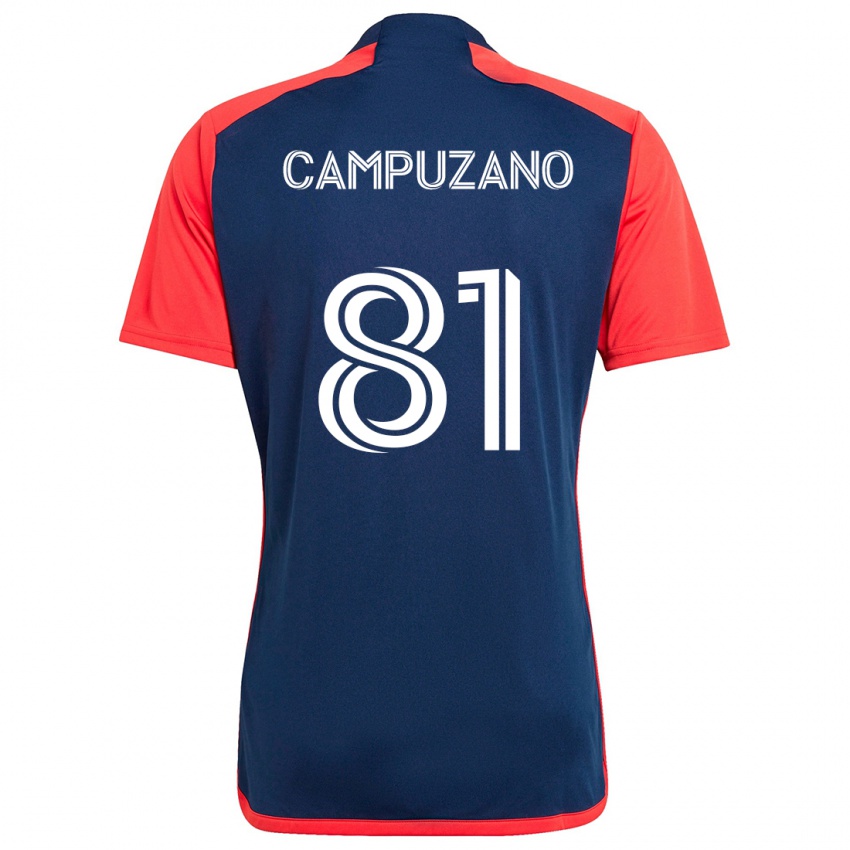 Kinder Nico Campuzano #81 Blau Rot Heimtrikot Trikot 2024/25 T-Shirt