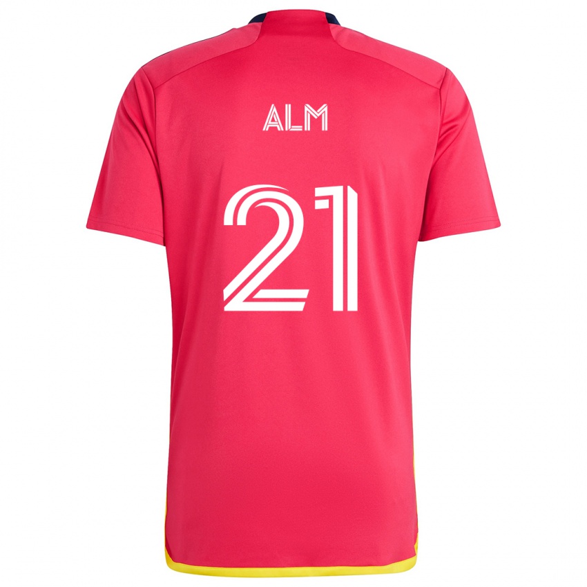 Kinder Rasmus Alm #21 Rot Blau Heimtrikot Trikot 2024/25 T-Shirt