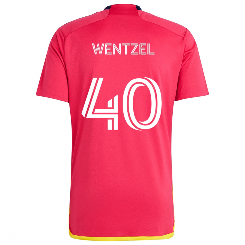 Kinder Michael Wentzel #40 Rot Blau Heimtrikot Trikot 2024/25 T-Shirt