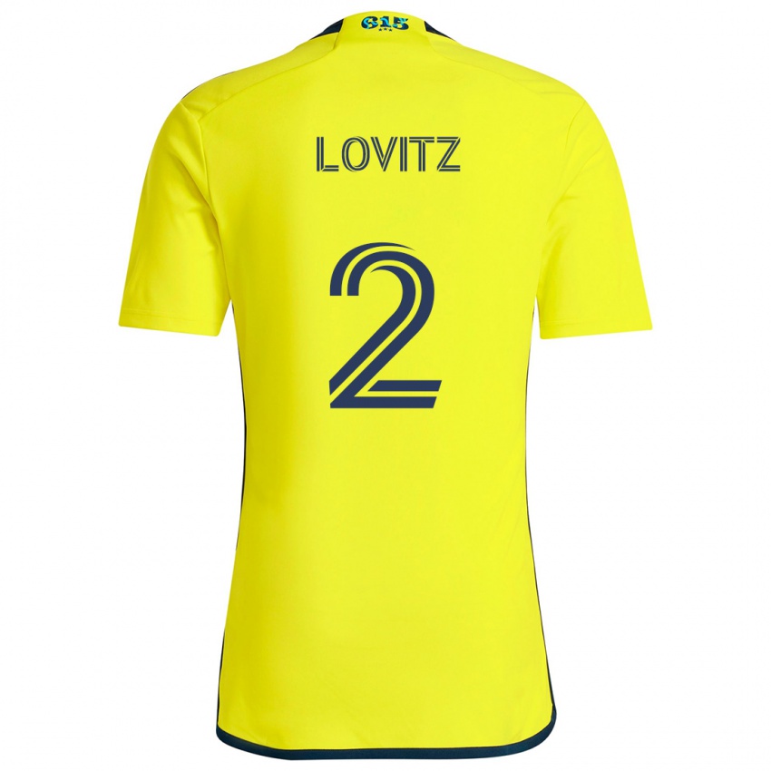 Kinder Daniel Lovitz #2 Gelb Blau Heimtrikot Trikot 2024/25 T-Shirt