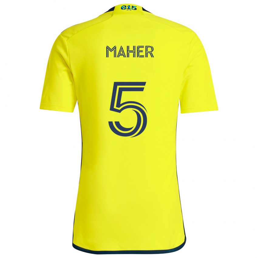 Kinder Jack Maher #5 Gelb Blau Heimtrikot Trikot 2024/25 T-Shirt