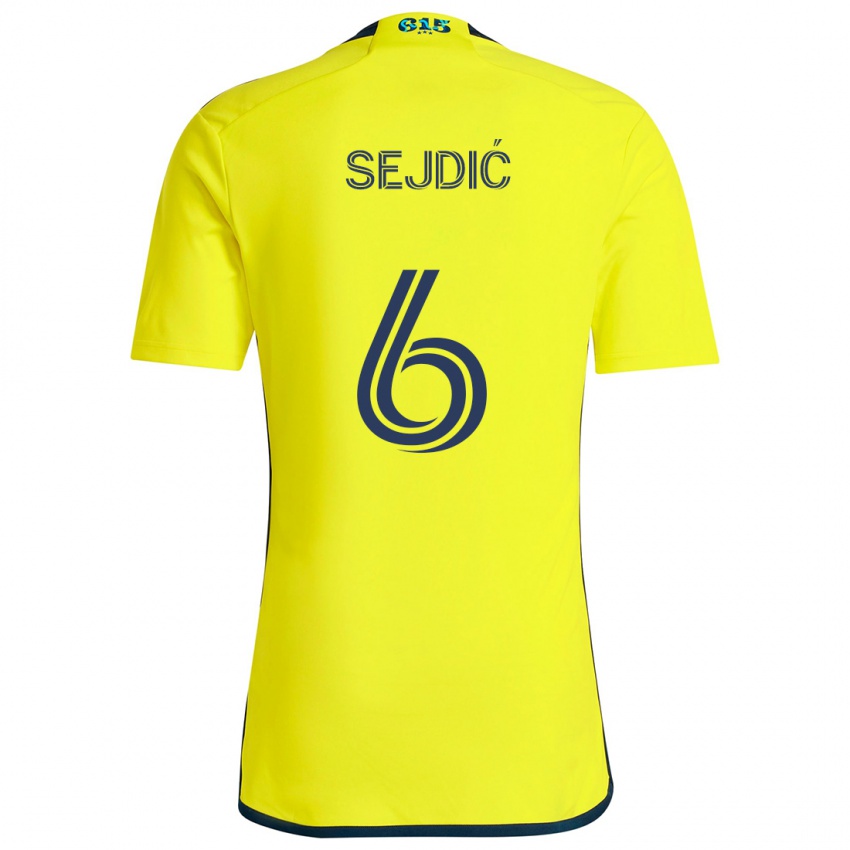 Kinder Amar Sejdić #6 Gelb Blau Heimtrikot Trikot 2024/25 T-Shirt