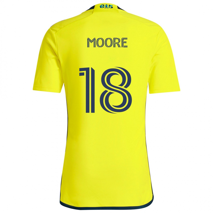 Kinder Shaq Moore #18 Gelb Blau Heimtrikot Trikot 2024/25 T-Shirt