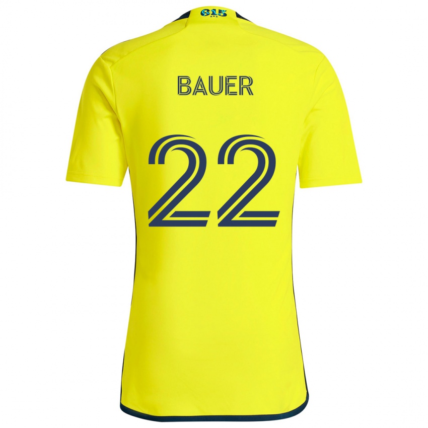 Kinder Josh Bauer #22 Gelb Blau Heimtrikot Trikot 2024/25 T-Shirt