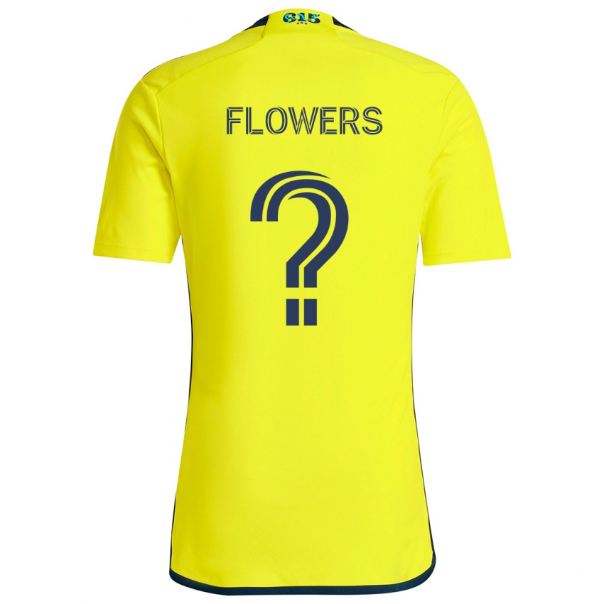 Kinder Ashton Flowers #0 Gelb Blau Heimtrikot Trikot 2024/25 T-Shirt