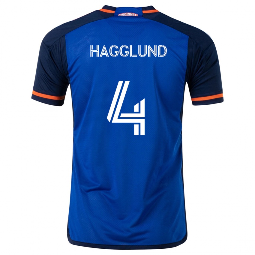 Kinder Nick Hagglund #4 Blau Weiss Heimtrikot Trikot 2024/25 T-Shirt