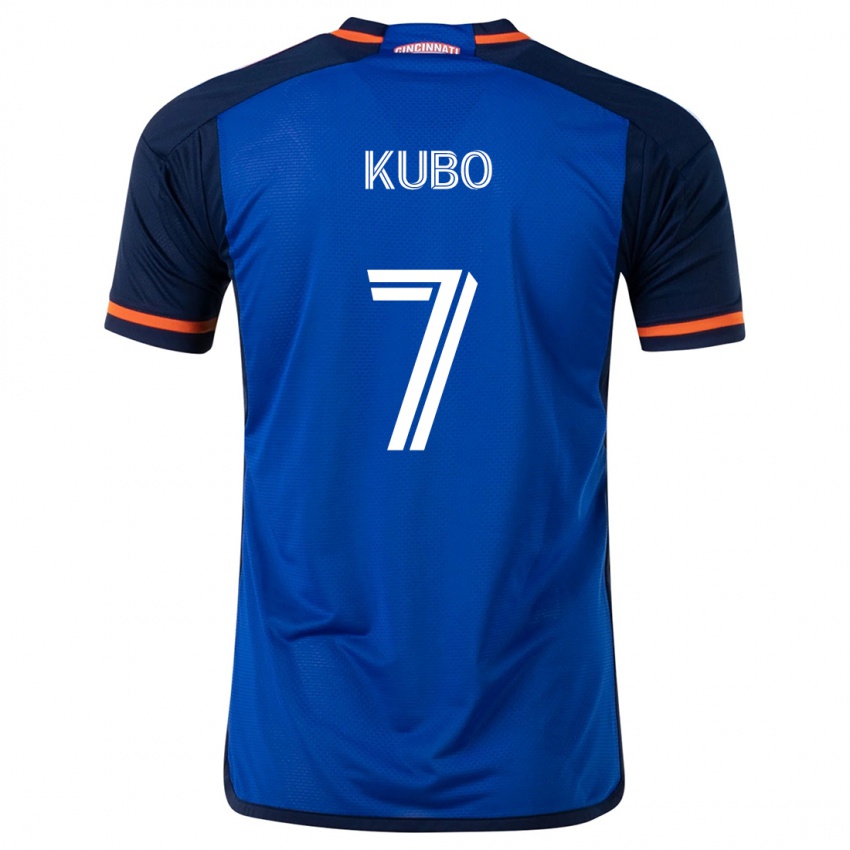 Kinder Yuya Kubo #7 Blau Weiss Heimtrikot Trikot 2024/25 T-Shirt