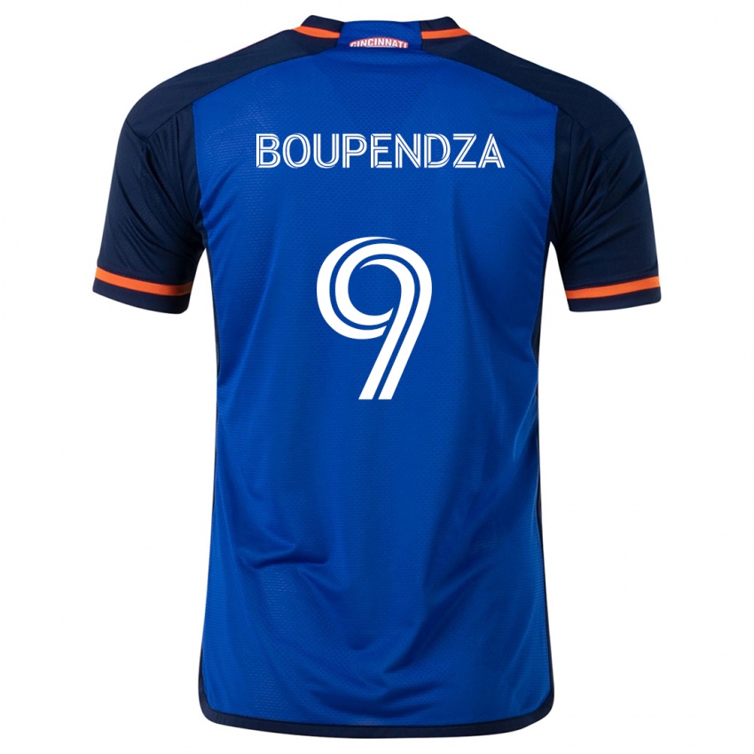 Kinder Aaron Boupendza #9 Blau Weiss Heimtrikot Trikot 2024/25 T-Shirt