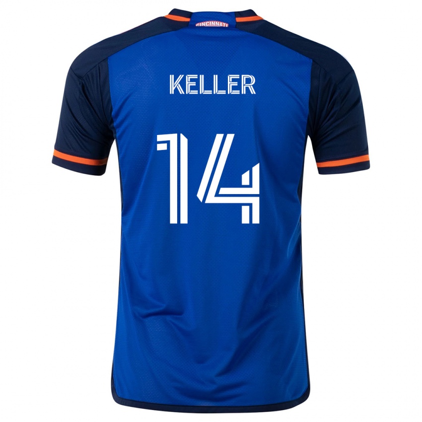 Kinder Kipp Keller #14 Blau Weiss Heimtrikot Trikot 2024/25 T-Shirt