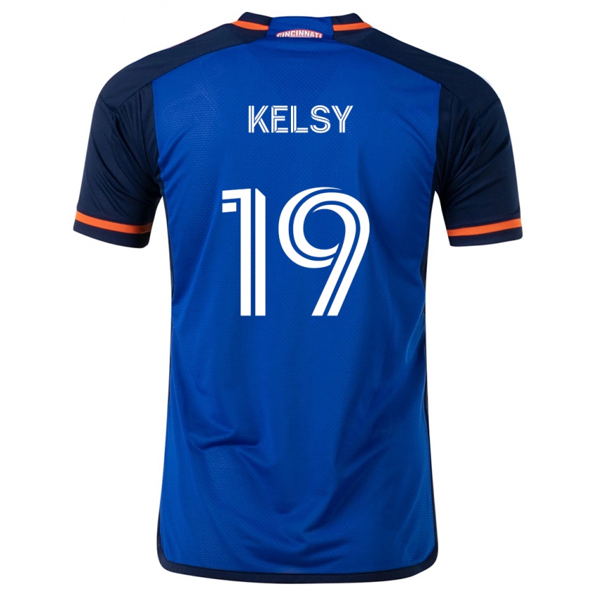 Kinder Kevin Kelsy #19 Blau Weiss Heimtrikot Trikot 2024/25 T-Shirt