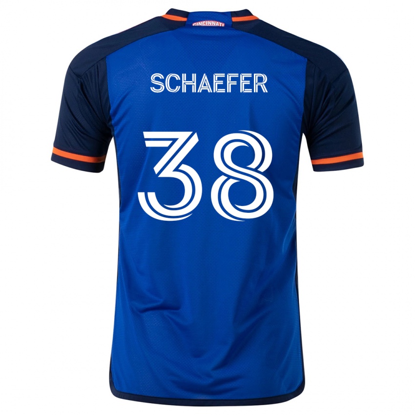 Kinder Brian Schaefer #38 Blau Weiss Heimtrikot Trikot 2024/25 T-Shirt