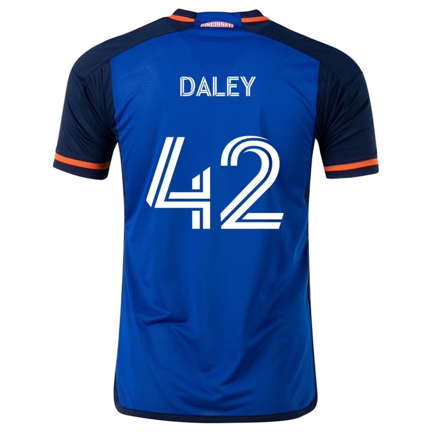 Kinder Amir Daley #42 Blau Weiss Heimtrikot Trikot 2024/25 T-Shirt