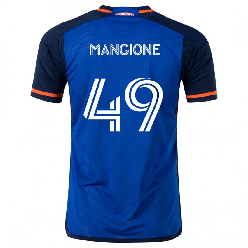 Kinder Peter Mangione #49 Blau Weiss Heimtrikot Trikot 2024/25 T-Shirt