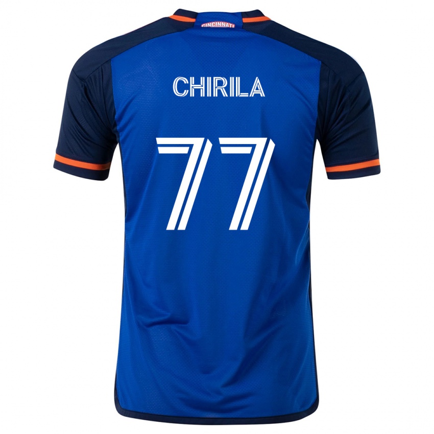 Kinder Stefan Chirila #77 Blau Weiss Heimtrikot Trikot 2024/25 T-Shirt