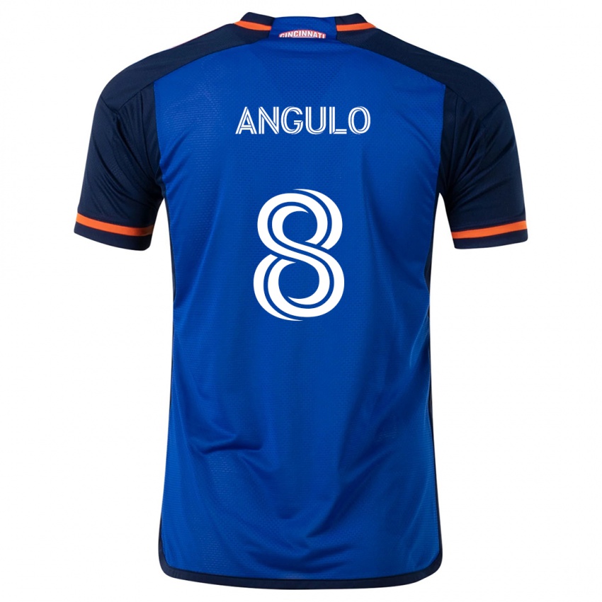 Kinder Marco Angulo #8 Blau Weiss Heimtrikot Trikot 2024/25 T-Shirt