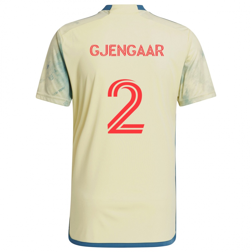 Kinder Dennis Gjengaar #2 Gelb Rot Blau Heimtrikot Trikot 2024/25 T-Shirt