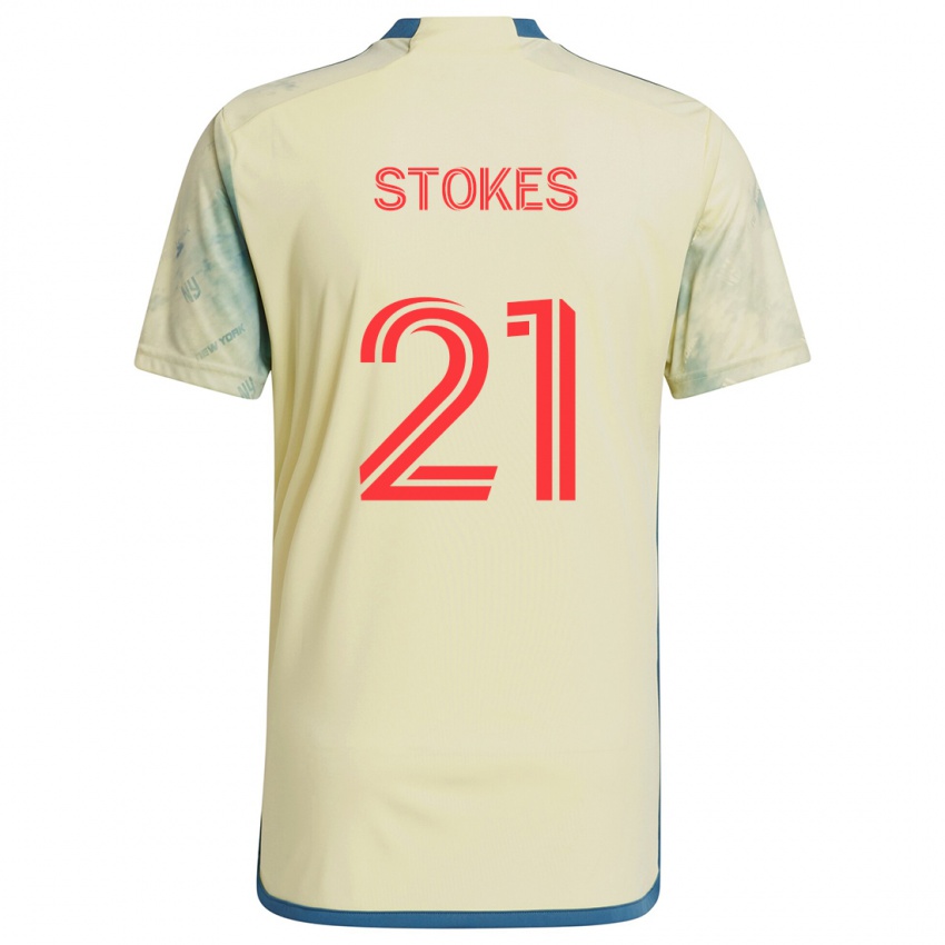 Kinder Aidan Stokes #21 Gelb Rot Blau Heimtrikot Trikot 2024/25 T-Shirt